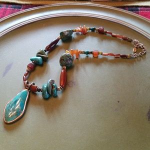 Barse Sterling silver Turquoise Agate Necklace